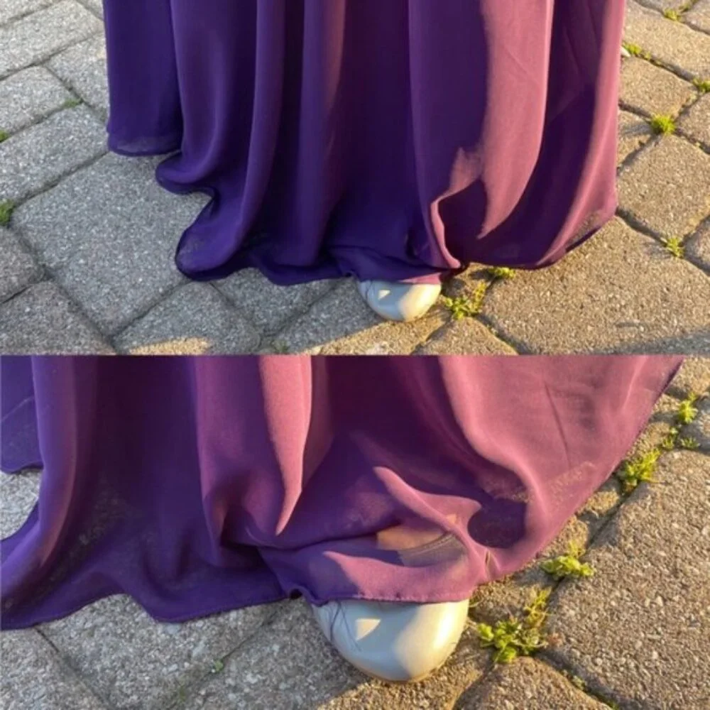 DaVinci Bridesmaids | Eggplant Purple Formal Gown Style# 60385 Dress | Size 16 - Picture 3 of 16